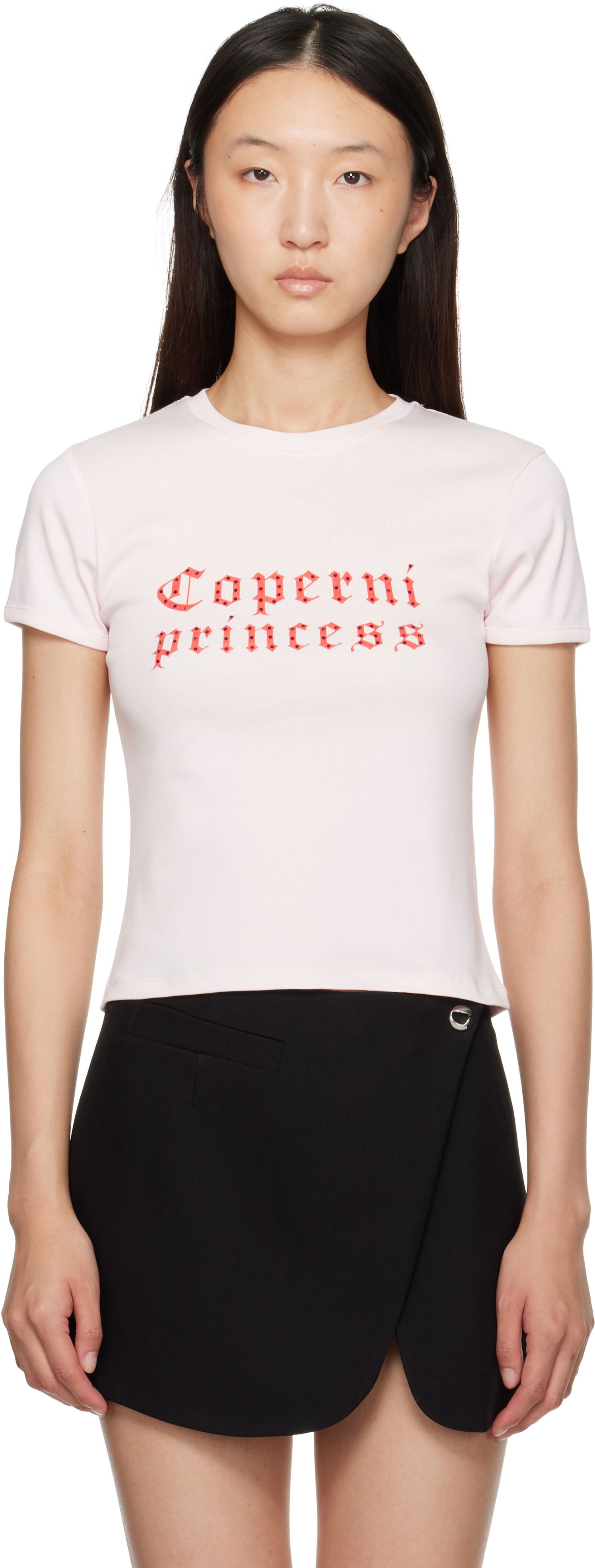 Тениска Coperni Coperni Princess Slim-Fit T-Shirt Розово | DJS07F5017, 0