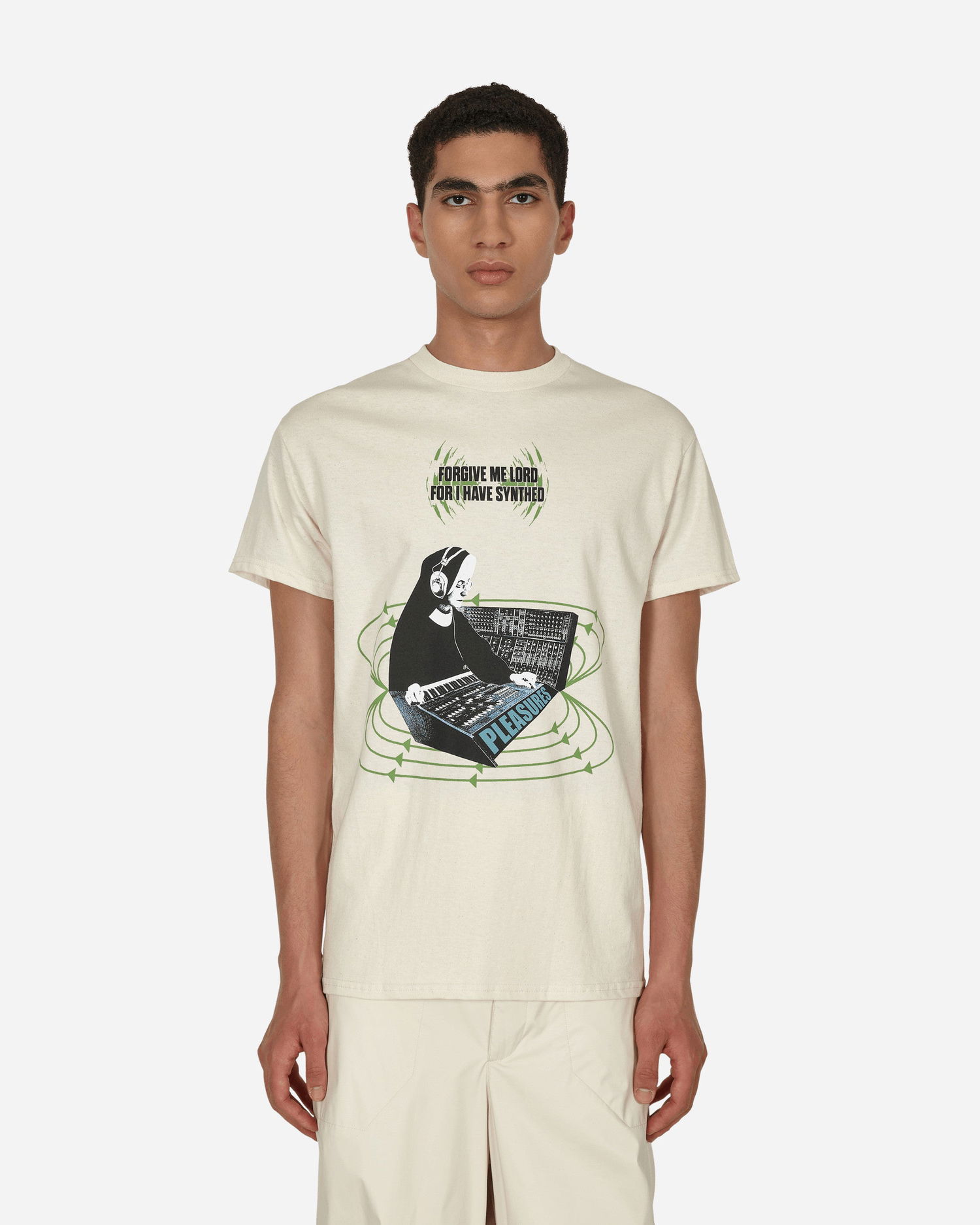 Тениска Pleasures Synth T-Shirt Бежово | P22F056 NATURAL, 0