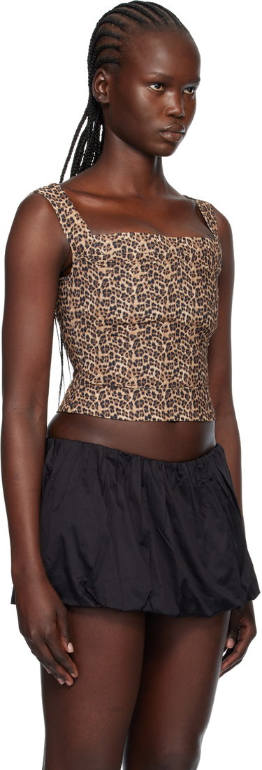 Съкратен топ Miaou Leopard Print Square-Neck Imogene Corset Top Многоцветен | 7023SCRLEO, 1