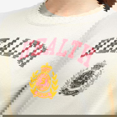 Пуловер Sporty & Rich NY Health Crest Knitted Sweater Бяло | WS065506240CR01-CRM, 5