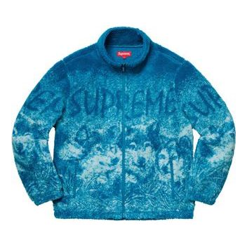 Пуловер Supreme Wolf Fleece Jacket with Print Синьо | SUP-SS19-450, 0