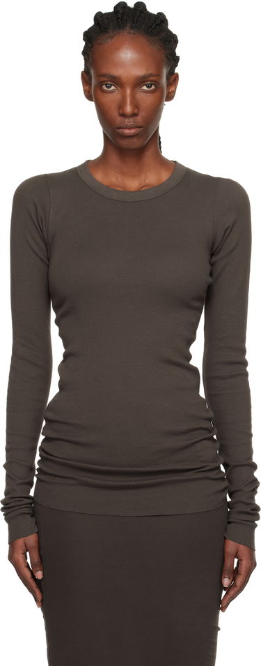 Тениска Rick Owens DRKSHDW Concordians Ribbed Long-Sleeve T-shirt Кафяво | DS02E7217 RN, 0