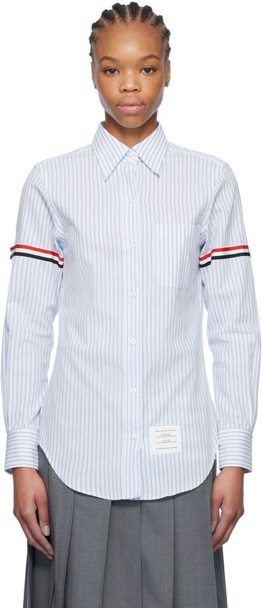 Риза Thom Browne Thom Browne Striped Oxford Shirt with 4-Bar Синьо | FLL005O-F0810, 0