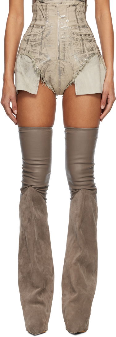 Къси панталони Rick Owens DRKSHDW Concordians Dirt Cutoffs Denim Shorts Бежово | DS02E7313 SDPF, 0