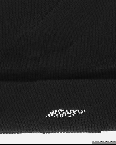 Шапка WTAPS Ribbed Knit Beanie Черно | 242MADT-HT04 001, 4
