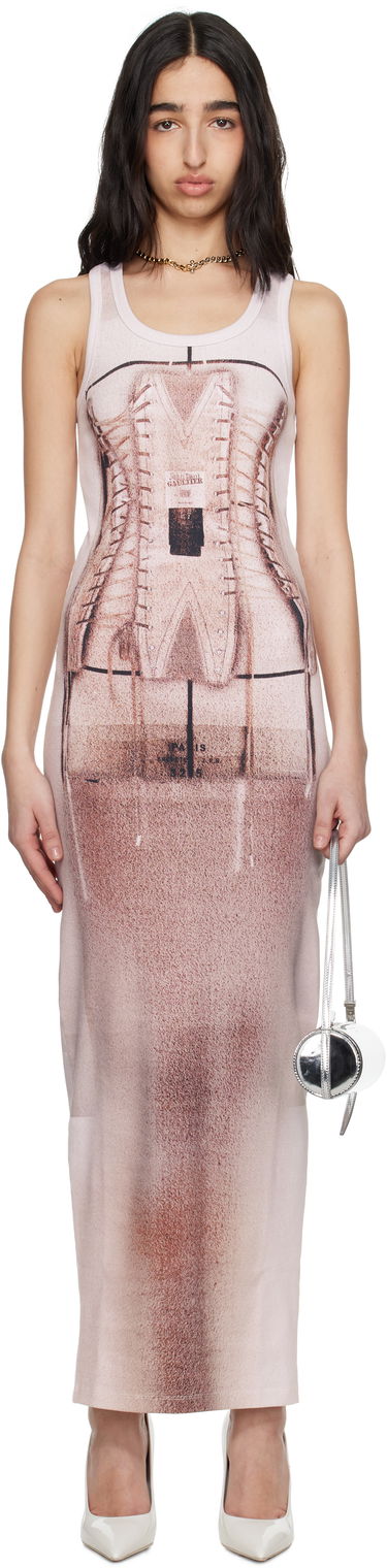 Pокля Jean Paul Gaultier Jean Paul Gaultier 'The Corset Trompe-L’oeil' Maxi Dress Розово | 25/34-F-RO405-J582-260100, 0