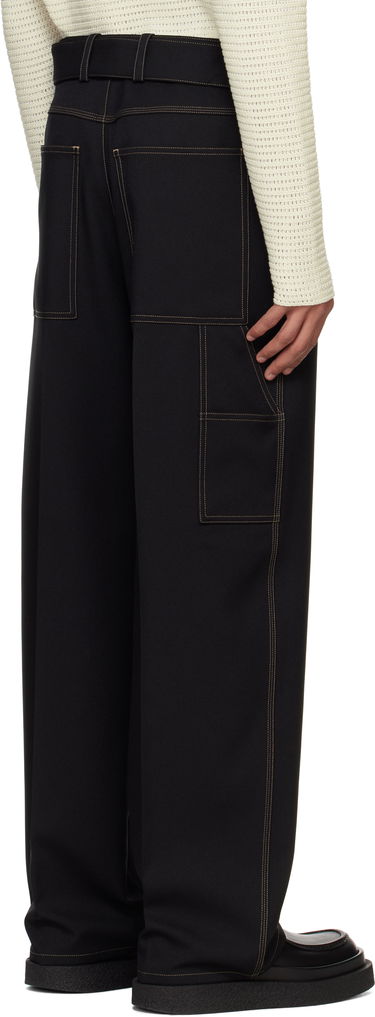Панталони Jil Sander Jil Sander Belted Trousers Черно | J22KA0255_J70001, 2