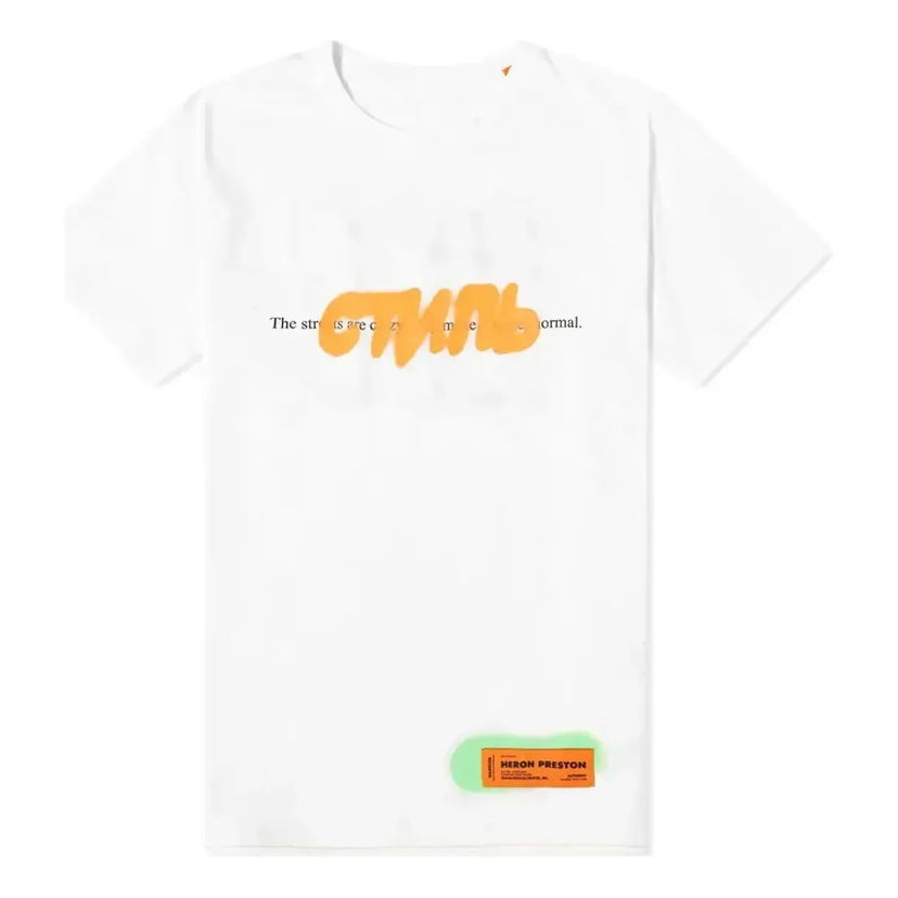 Тениска HERON PRESTON Spray Print T-Shirt Бяло | HMAA011S209140270188