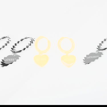 Обеци GUESS Huggie Me Heart Charm Hoop Earrings with Crystal Detail Жълто | JUBE03145JWYG-GOLD, 1
