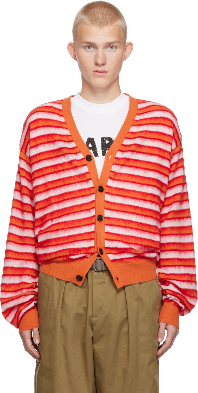 Wool Mohair Striped Cardigan