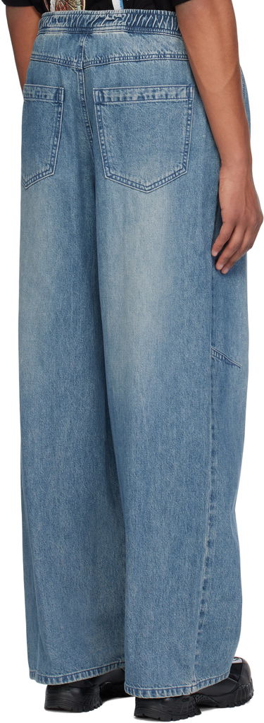Дънки WOOYOUNGMI WOOYOUNGMI Banded Wide Jeans Синьо | W243PT26, 2