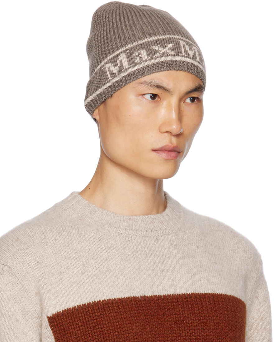 Шапка Max Mara Max Mara Educata Knit Beanie Сиво | 2345761233600, 1