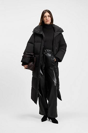 Пухо яке BOSS Long Puffer Jacket Water-Repellent Finish Черно | 50548045, 1