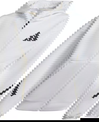 Суитчър adidas Originals J Z.N.E. Full-Zip Hoodie Бяло | jj4147, 1