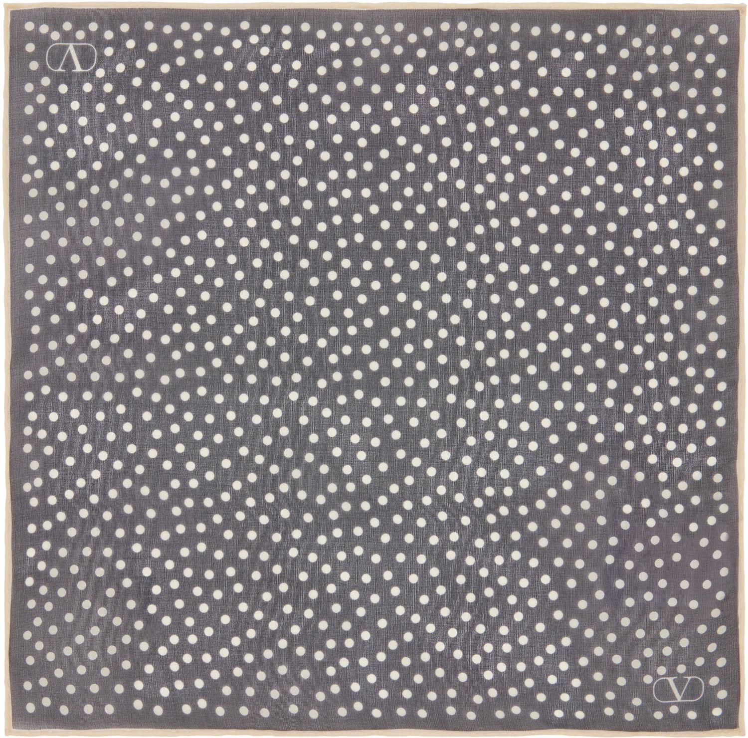 Шал Valentino Valentino Garavani Chez Valentino Silk Pocket Square with Polka Dot Print Сиво | 6W0EX002TTR, 0