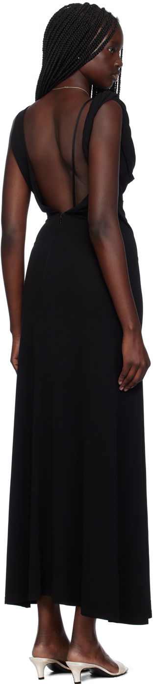 Pокля TOTEME Twist Drape Maxi Dress Черно | 243-WRD2970-FB0162, 2