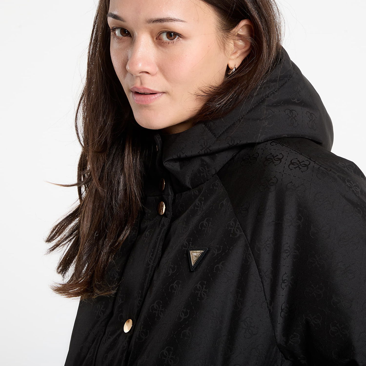 Пухо яке GUESS 4G Boxy Puffer Jacket Jacquard Monogram Черно | V5BL07WGLW2-FJ9G, 1