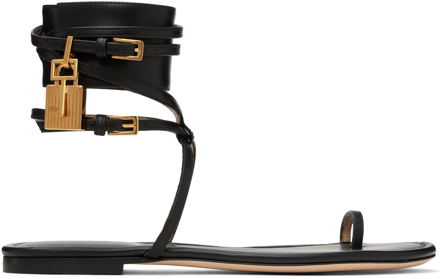 Аксесоари Tom Ford TOM FORD Soft Calf Ankle Wrap Sandals Черно | W3669-LCL002G, 0