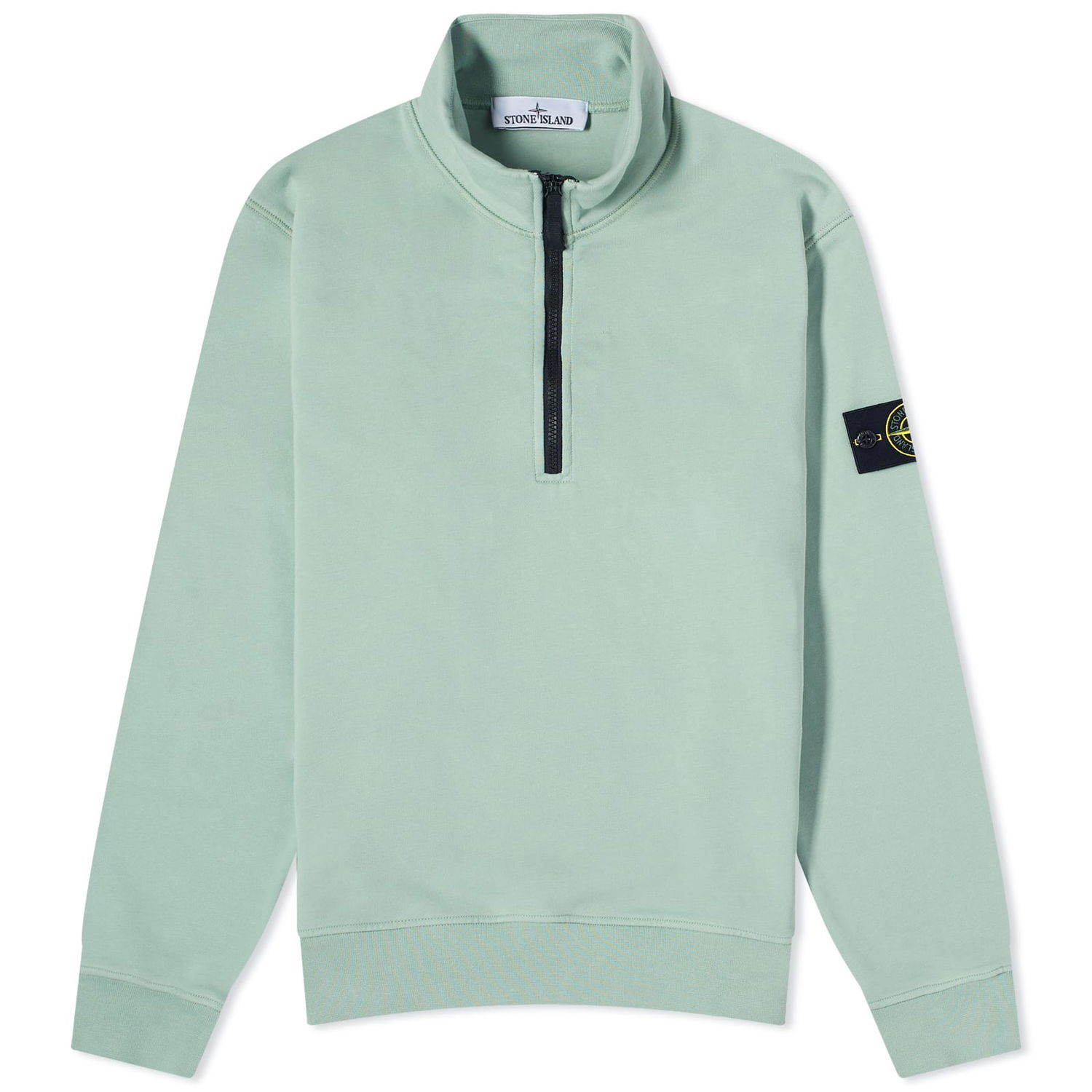 Пуловер Stone Island Garment Dyed Half Zip Sweat Зелено | 801561951-V0052, 0