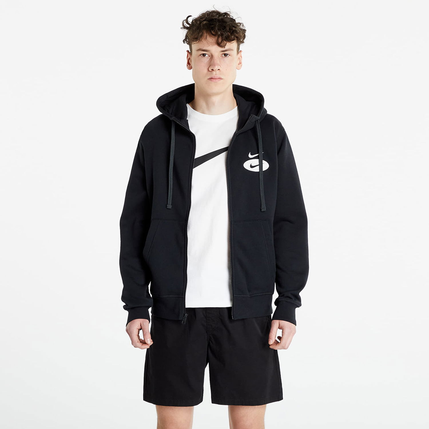 Суитчър Nike Sportswear Swoosh League Fleece Hoodie Черно | DM5335-010, 1