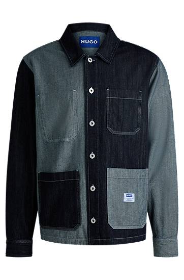 Риза BOSS HUGO Relaxed Fit Mixed Denim Overshirt Многоцветен | 50534188, 0
