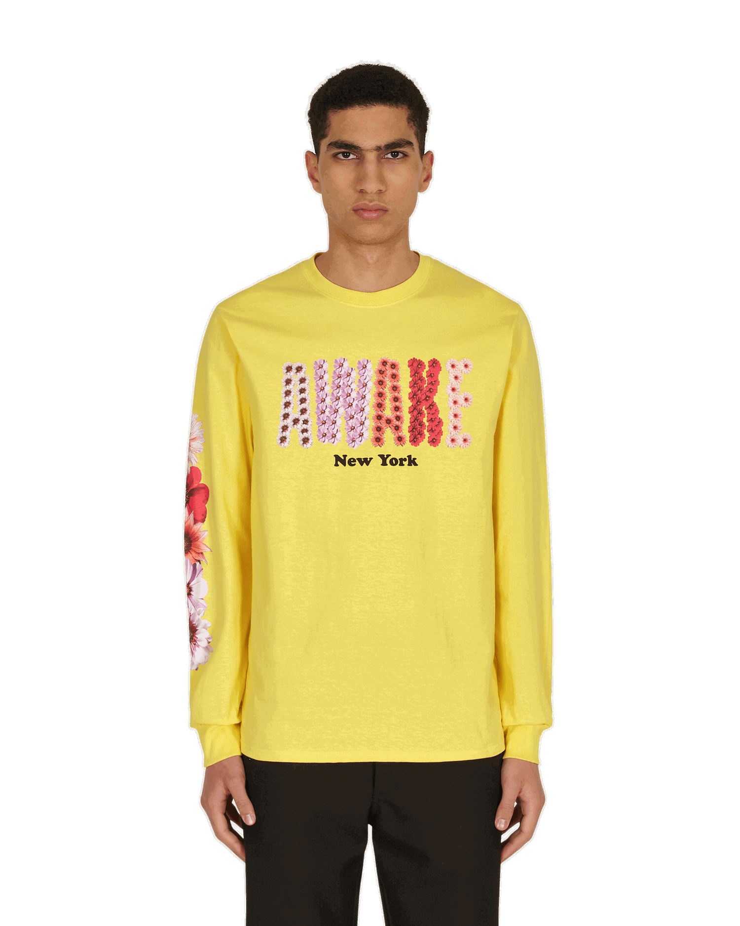 Тениска Awake NY Bloom Logo Longsleeve T-Shirt Жълто | AWK-SS21-TS002 YELLOW, 0