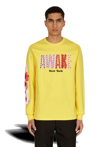 Тениска Awake NY Bloom Logo Longsleeve T-Shirt Жълто | AWK-SS21-TS002 YELLOW