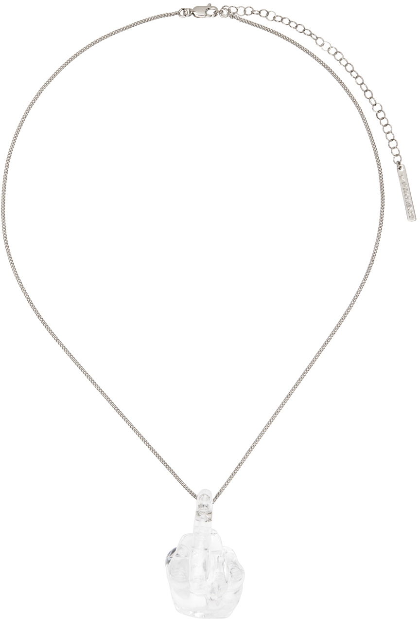 Колие Y/PROJECT Silver Midi Fuck U Necklace Металик | 640NE013, 0