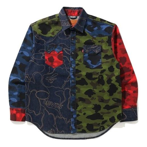 Риза BAPE Bathing Ape x Levi's Camouflage Long Sleeve Shirt Многоцветен | 1H23-131-904