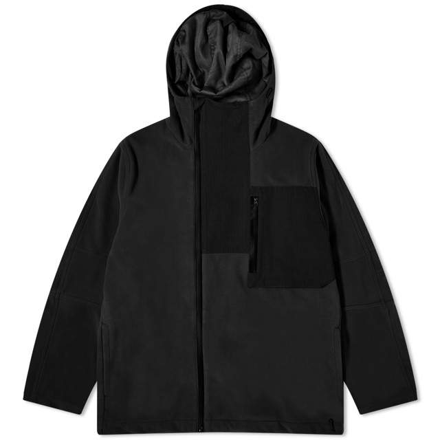Asym Zipped Hooded Fleece Jacket