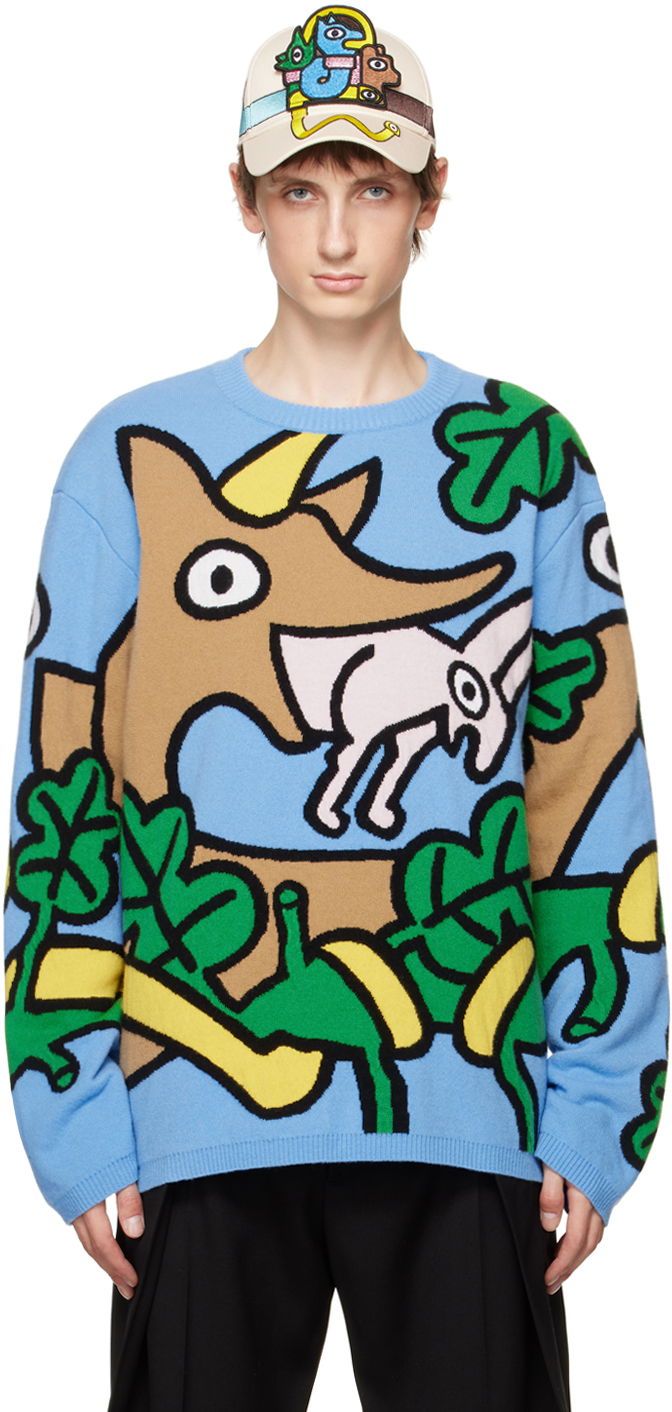 Пуловер Walter Van Beirendonck Wisdom Sweater Синьо | 5007, 0