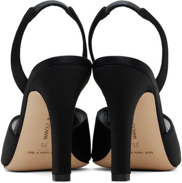 Аксесоари Manolo Blahnik Manolo Blahnik Clotilde Heeled Slingback Sandals Черно | 124-2485, 1