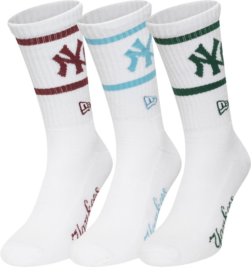 Чорапи New Era MLB New York Yankees Crew Socks 3-Pack Многоцветен | 60684243-1