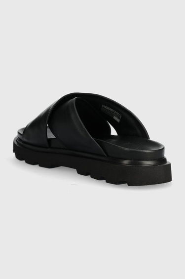 Кецове и обувки UGG ® Capitelle Crossband Slide for Women in Black, Size 6.5, Leather Черно | 1152672-BLK, 2