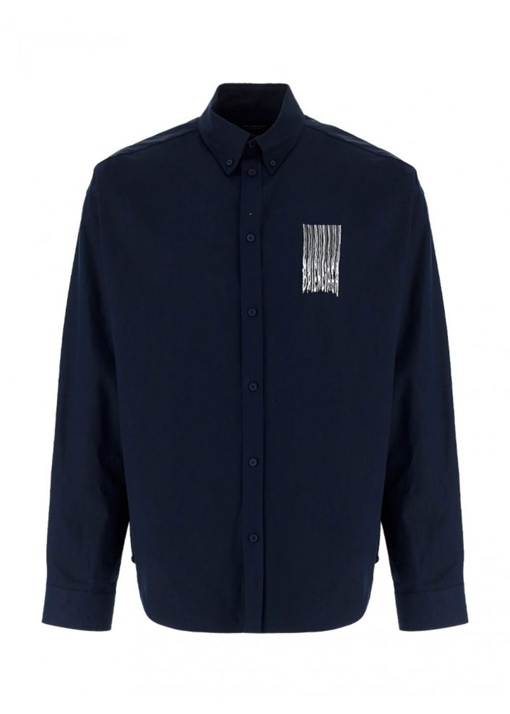Риза Balenciaga Barcode Logo Shirt Тъмно синьо | 662982TKM028065, 0