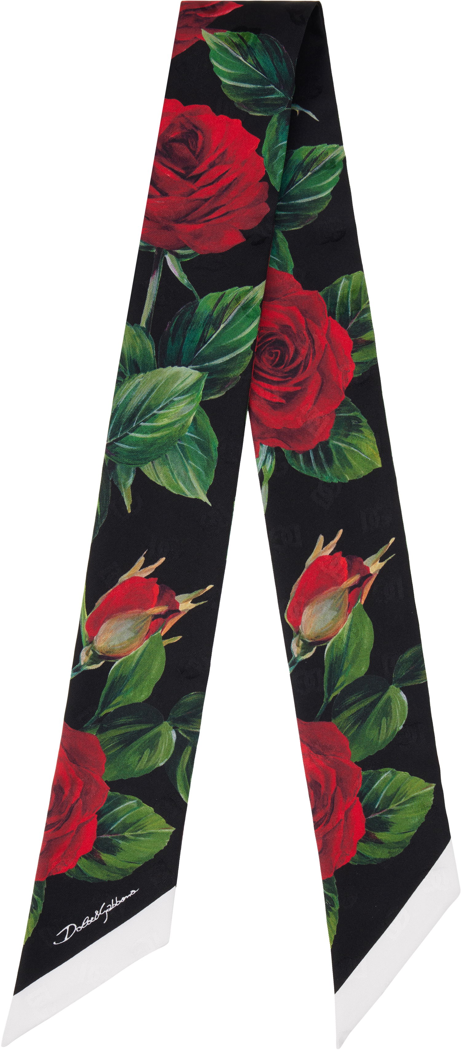 Шал Dolce & Gabbana Floral Jacquard Twill Headscarf Черно | FS215A GDCQP, 0