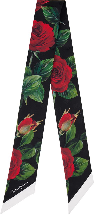 Шал Dolce & Gabbana Floral Jacquard Twill Headscarf Черно | FS215A GDCQP, 0
