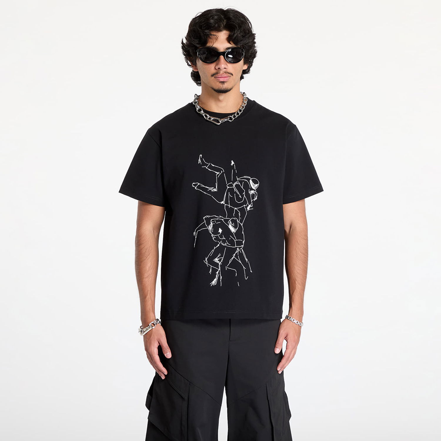 Тениска HELIOT EMIL Shelter Printed T-Shirt Черно | PREAW24_M_09_125_BLK01, 0