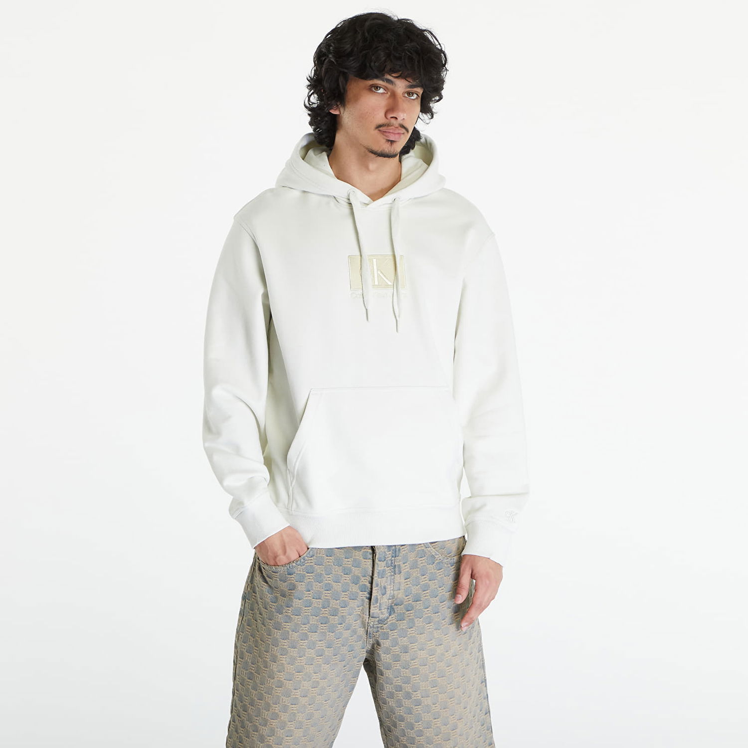 Суитчър CALVIN KLEIN Embroidery Patch Hoodie White Бяло | J30J325702 CGA, 0