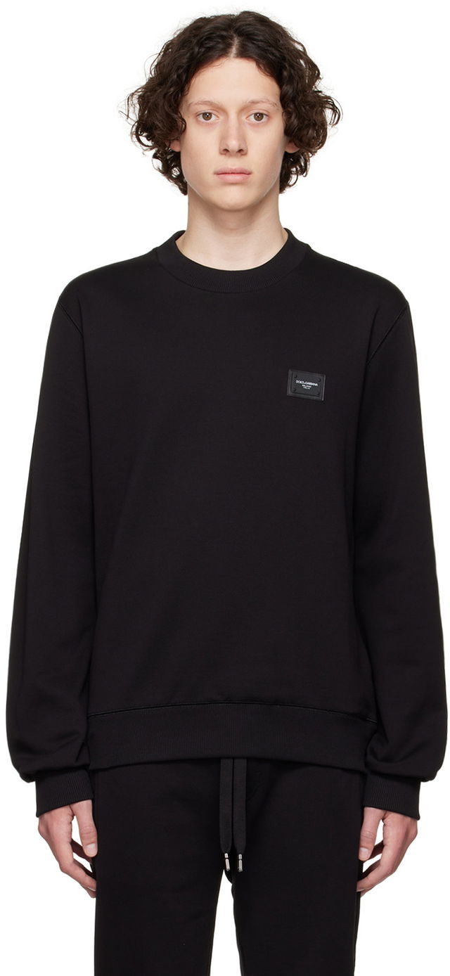 Black Cotton Sweatshirt