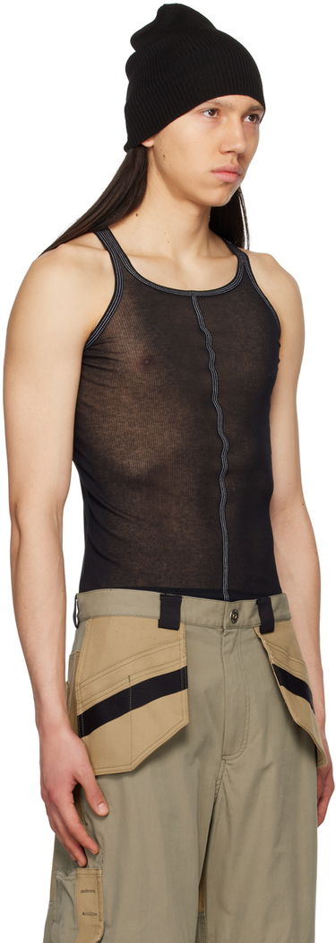 Потник Dion Lee Black Semi-Sheer Tank Top Черно | C3131S23, 1