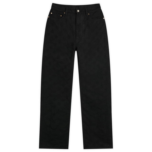 Denim Straight Leg Monogram Jeans