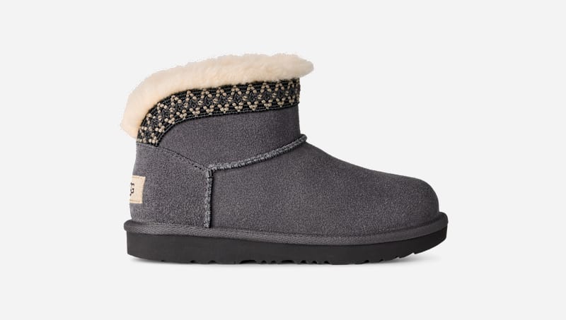 Кецове и обувки UGG Classic Ultra Mini Taslyn Boot Suede Сиво | 1174630K-OBS