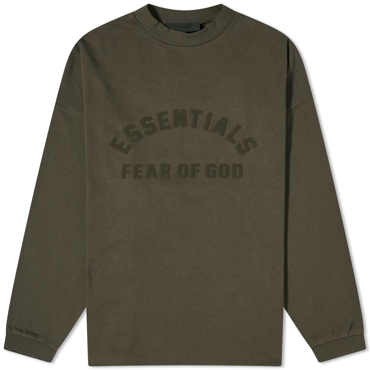 Тениска Fear of God ESSENTIALS Long Sleeve Printed T-Shirt Зелено | 125SP242010F, 1