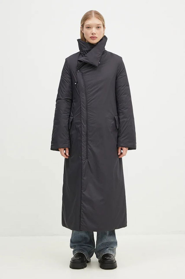 Padded Coat Long Black