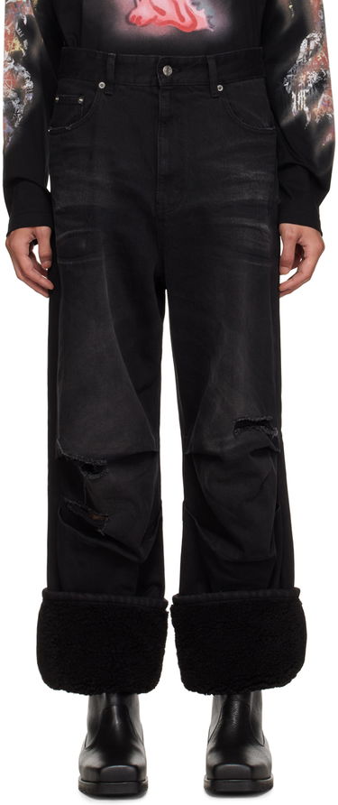 Дънки We11done We11done Faded Shearling Cuff Jeans Черно | WD-DP3-23-315-M-BK, 0