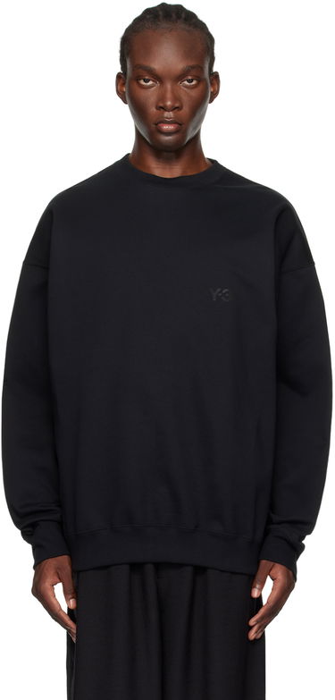 Суитчър Y-3 Black Bonded-Logo Sweatshirt Черно | IW0075, 0