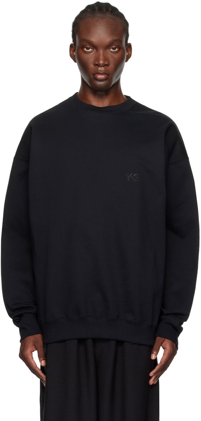 Суитчър Y-3 Black Bonded-Logo Sweatshirt Черно | IW0075