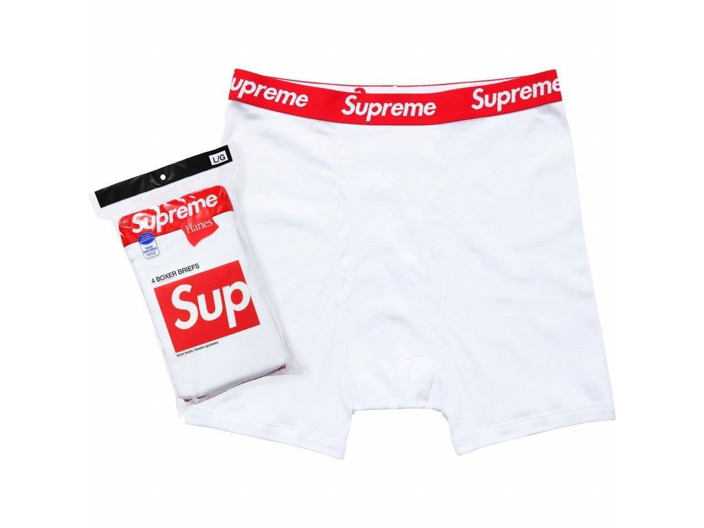 Боксерки Supreme Hanes Boxer Briefs Бяло | 12388, 0