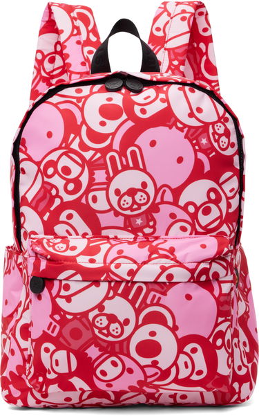 Раница BAPE A Bathing Ape ABC Milo All Friends Medium Backpack Червено | 0MXBGW4274XXO, 0